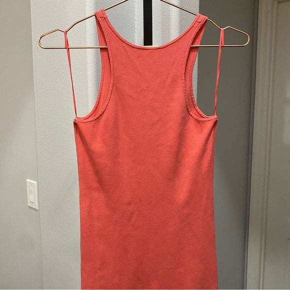 A.L.C. Guava Pink Coral Racerback Marc Rib Knit Midi Dress Size Small Stretch - Picture 6 of 9